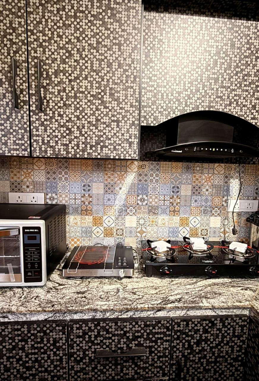 Dining area setup at Pear Meadows Kashmir homestay